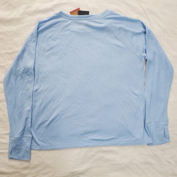 Ocean + Coast Womens XL Blue Waffle Knit Thermal Pajama Set Shirt Pants FLAWS - Picture 13 of 16